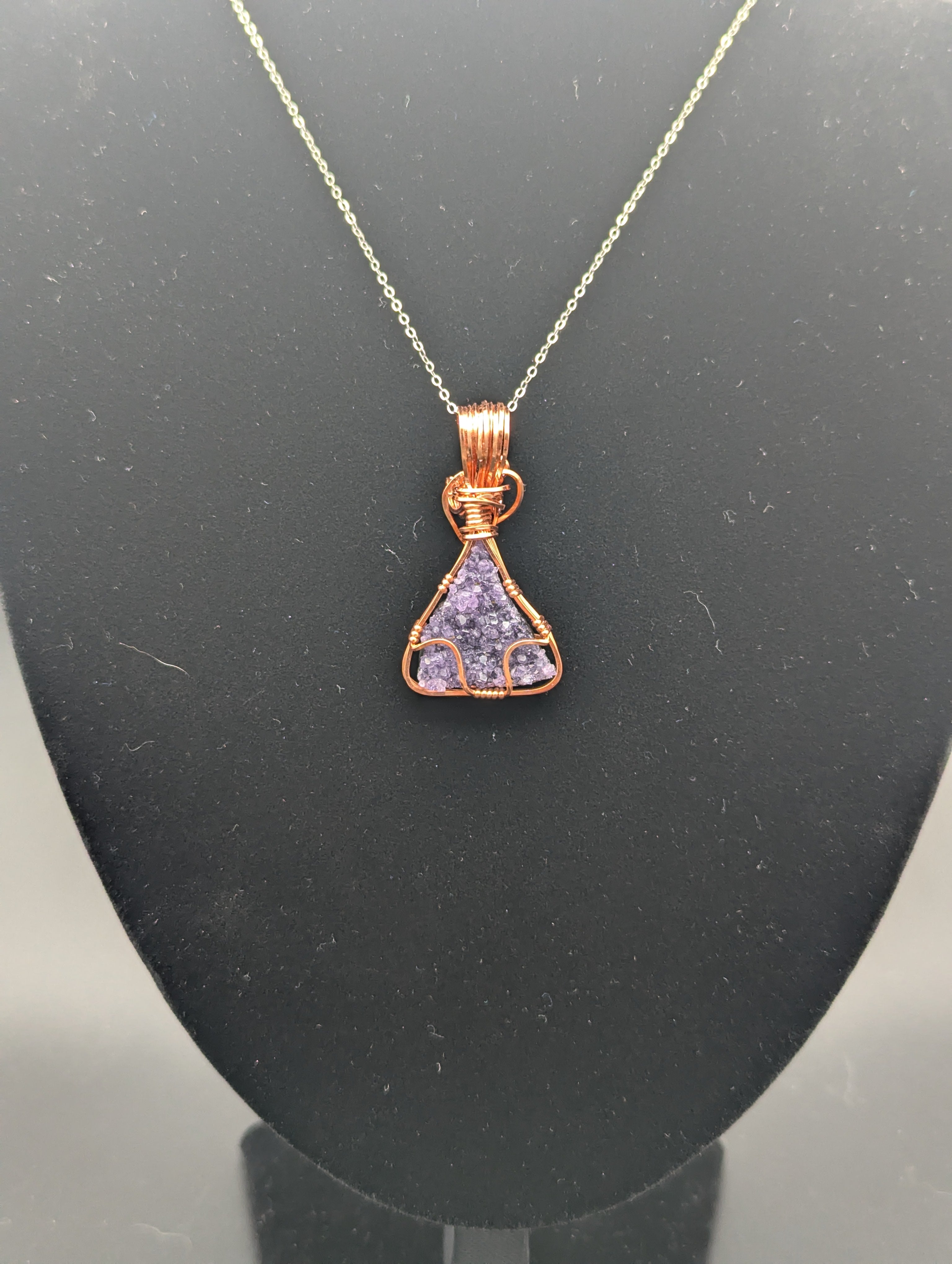 Wire Wrapped Amathyst Geode Pendant