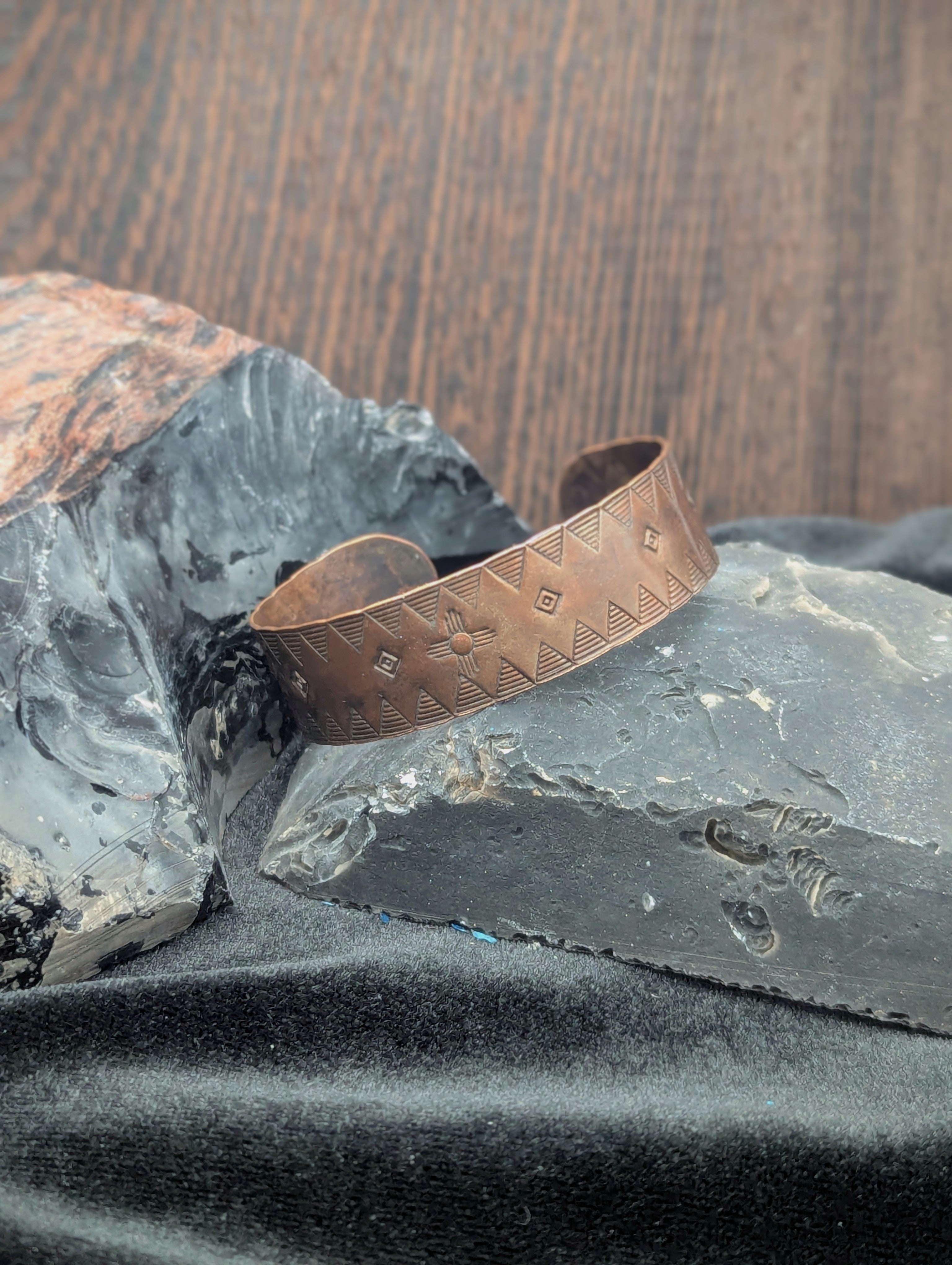 Stamped Copper Cuff