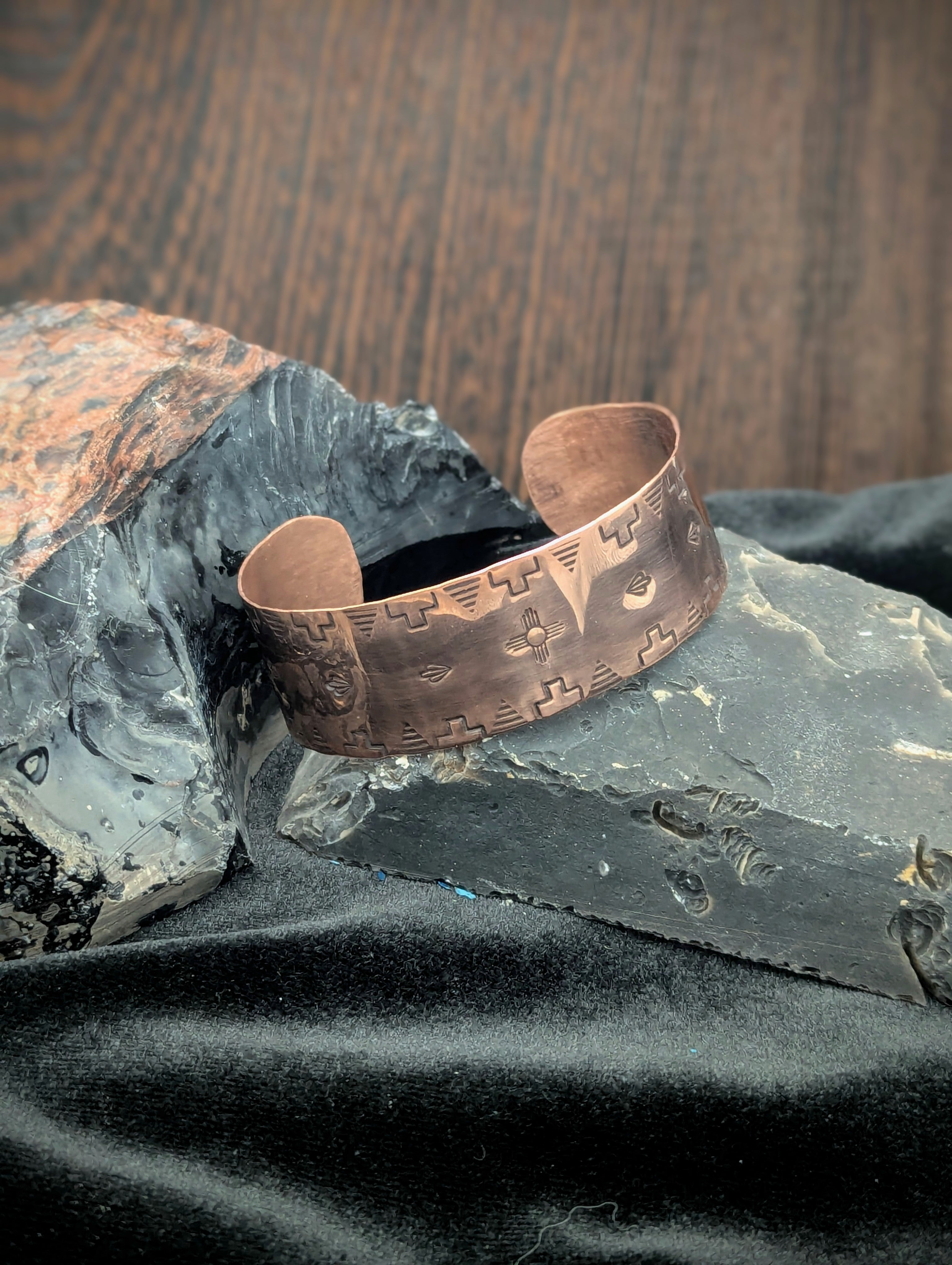 Stamped Copper Cuff