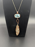 Turquoise & Feather Pendant