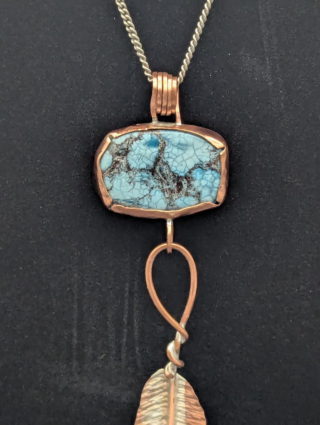 Turquoise & Feather Pendant