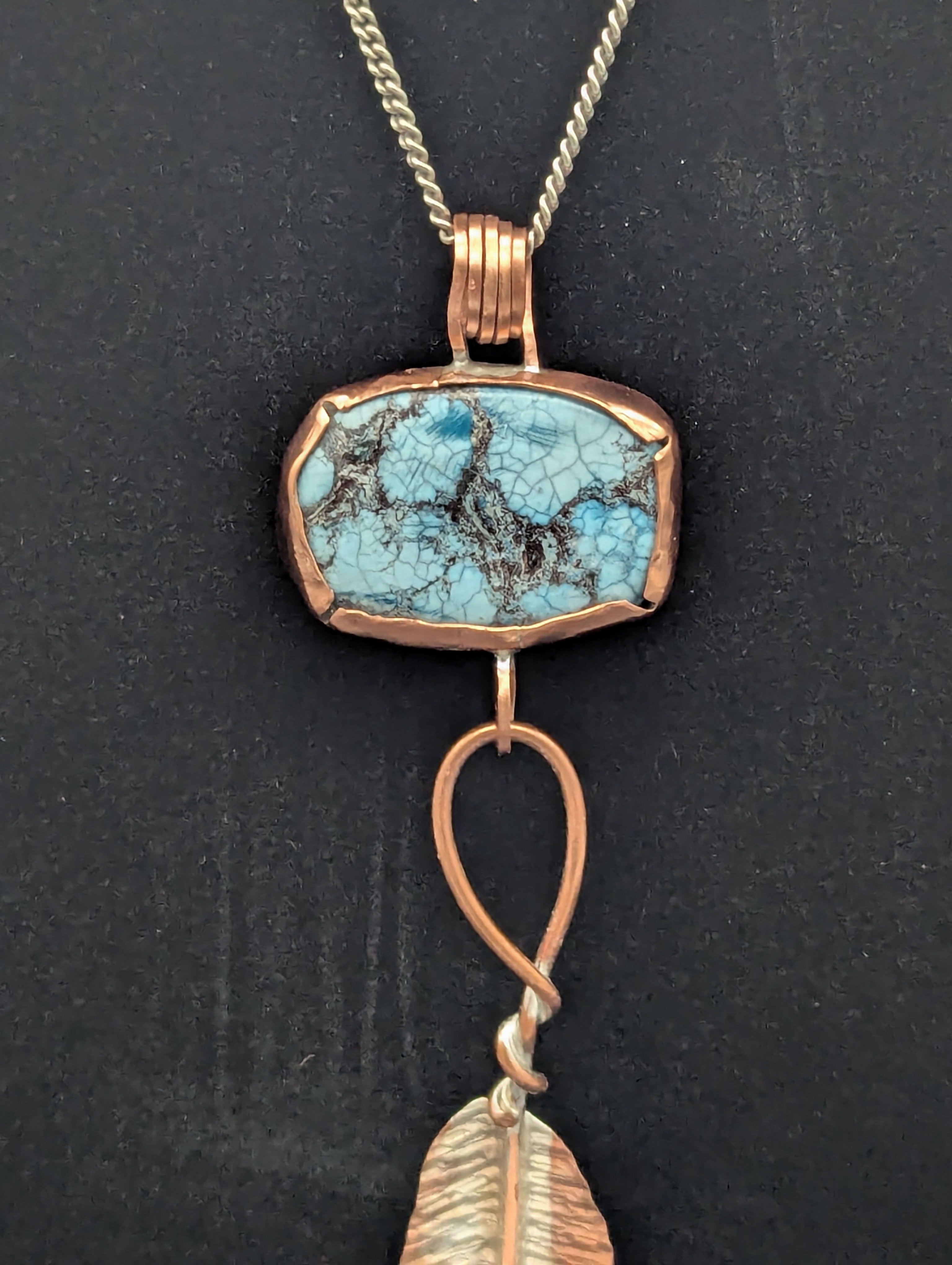 Turquoise & Feather Pendant