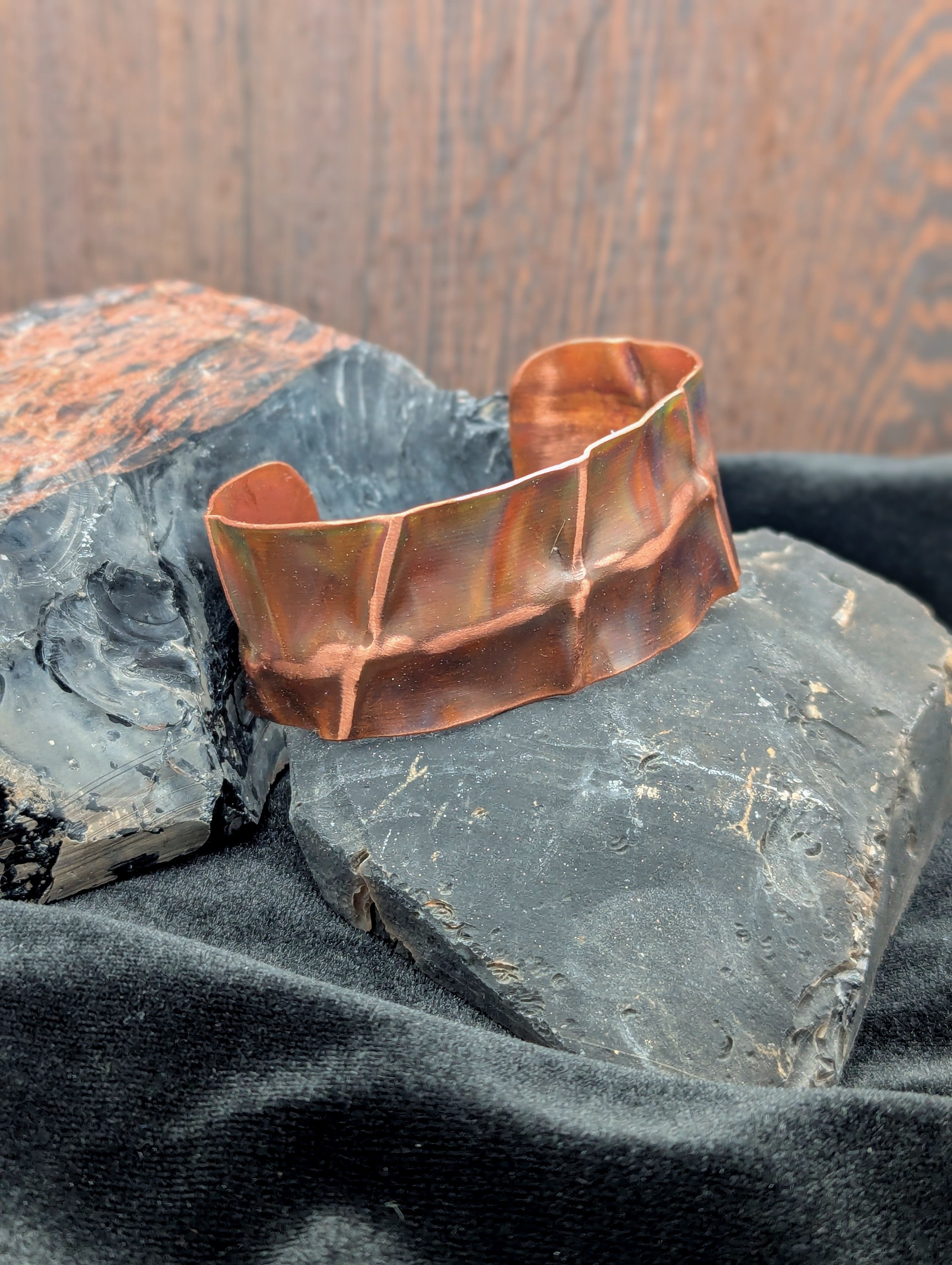 Patina Folded Copper Cuff