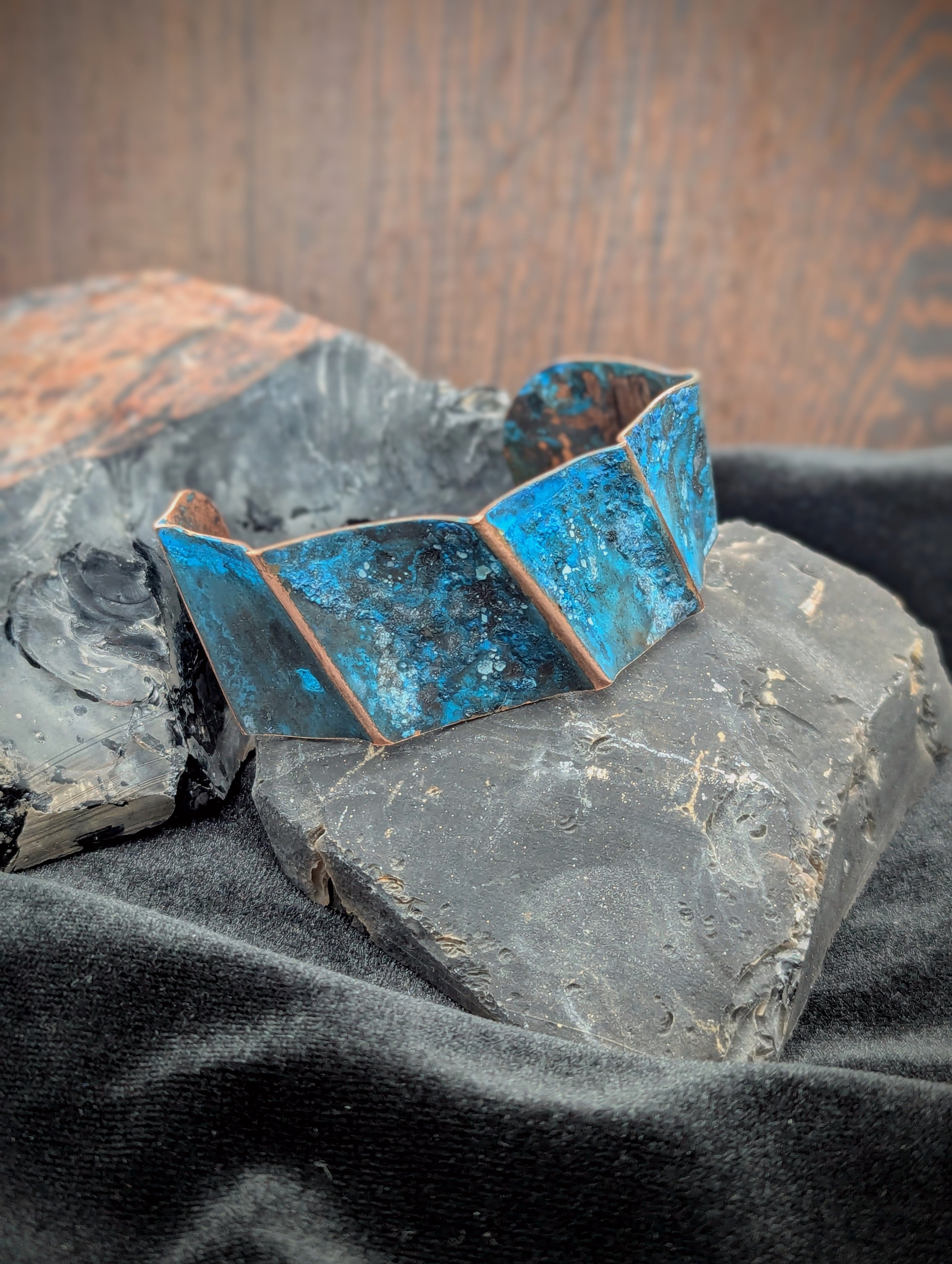 Patina Folded Copper Cuff