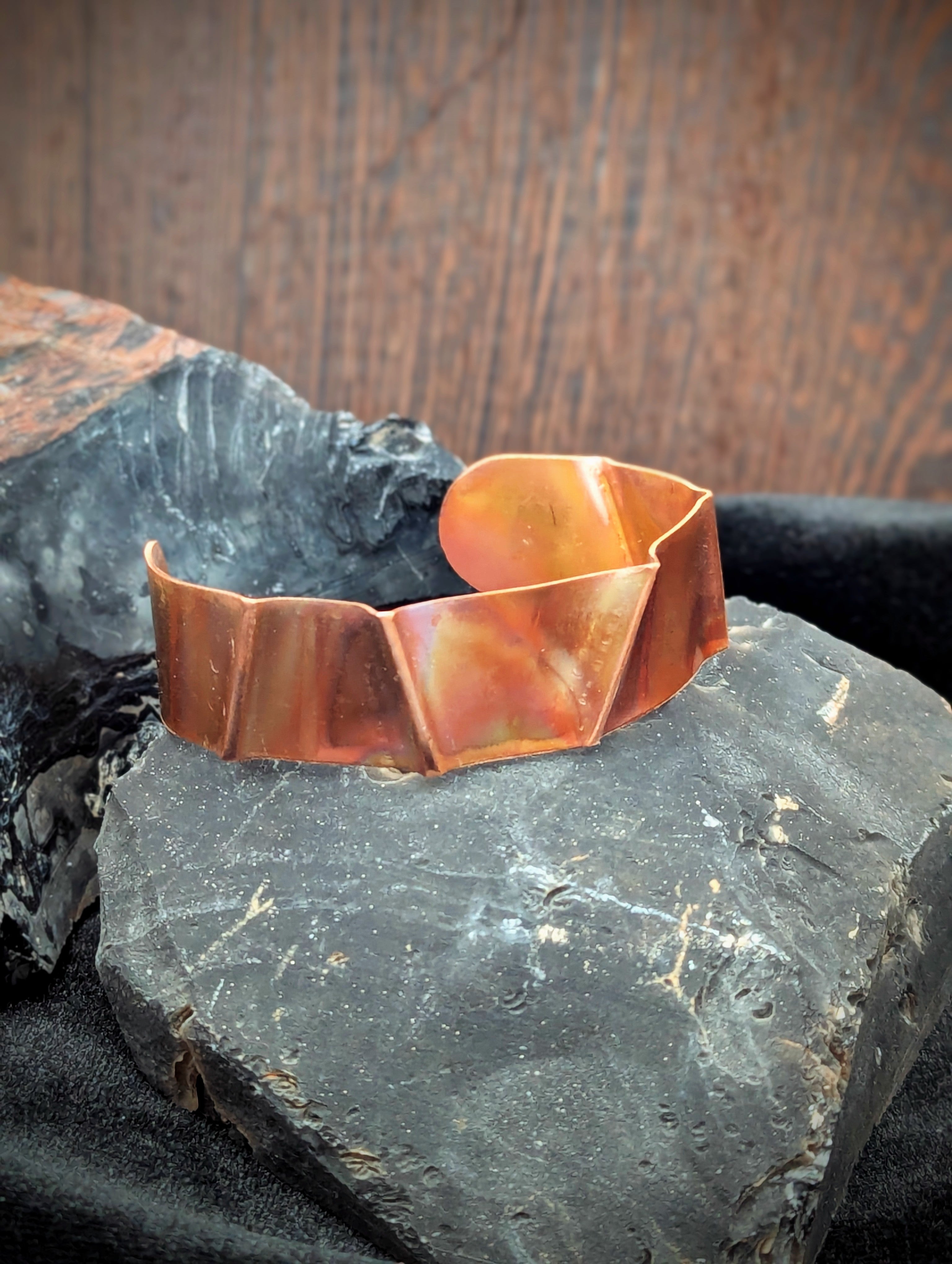 Patina Folded Copper Cuff