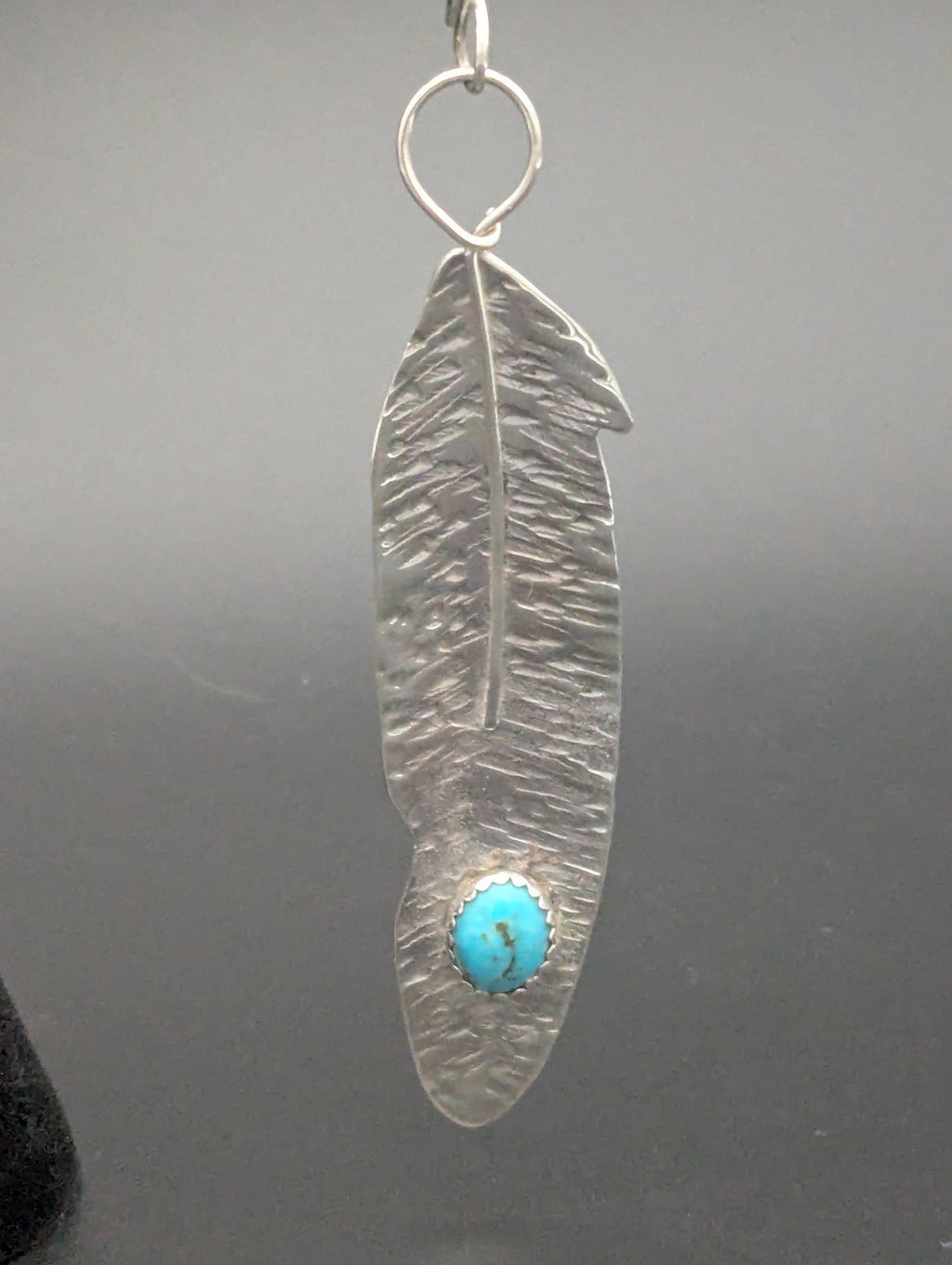 Silver Dangle Feather Earrings