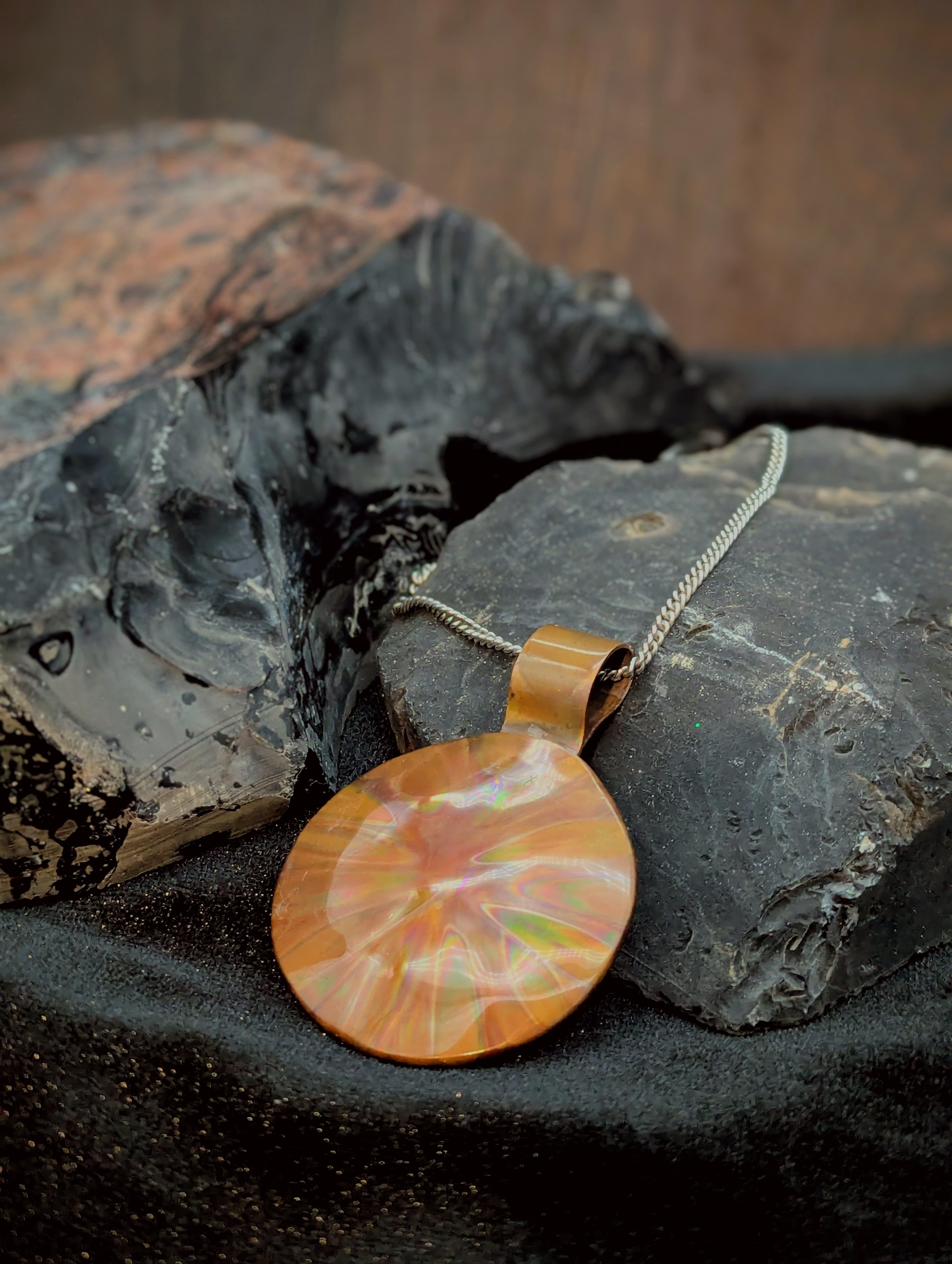 Flame Painted Pendant