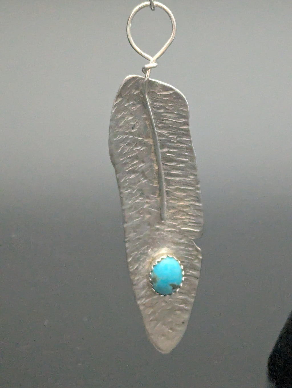 Silver Dangle Feather Earrings