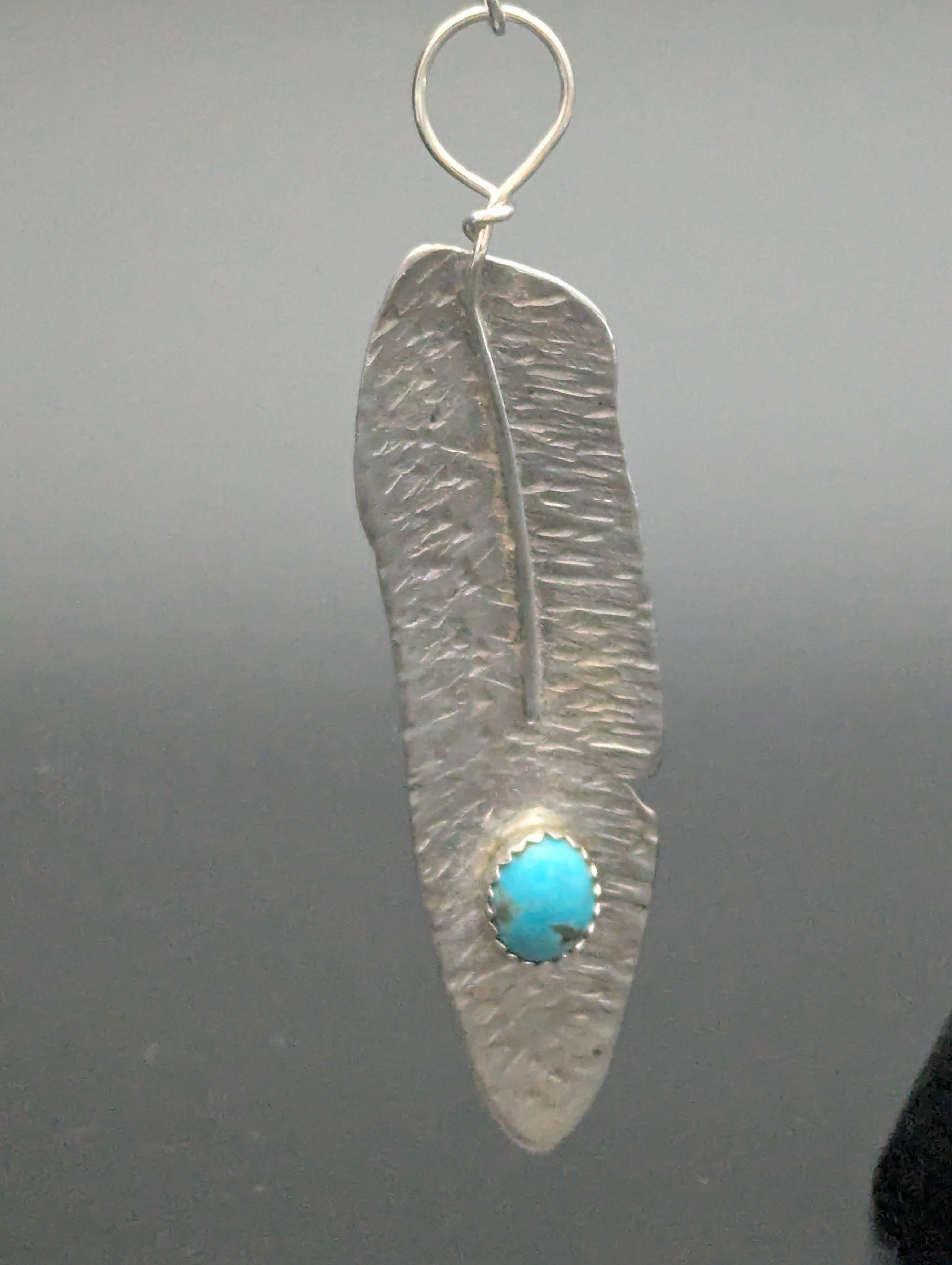 Silver Dangle Feather Earrings