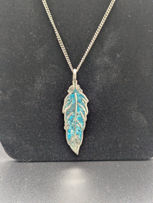 Feather Inlay Pendant